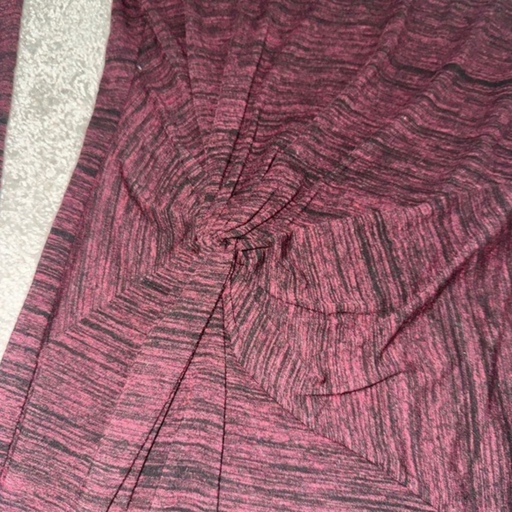 Fabletics Burgundy Black Marled Twist Front Long‎ Sleeve Dress Size L - Picture 7 of 8